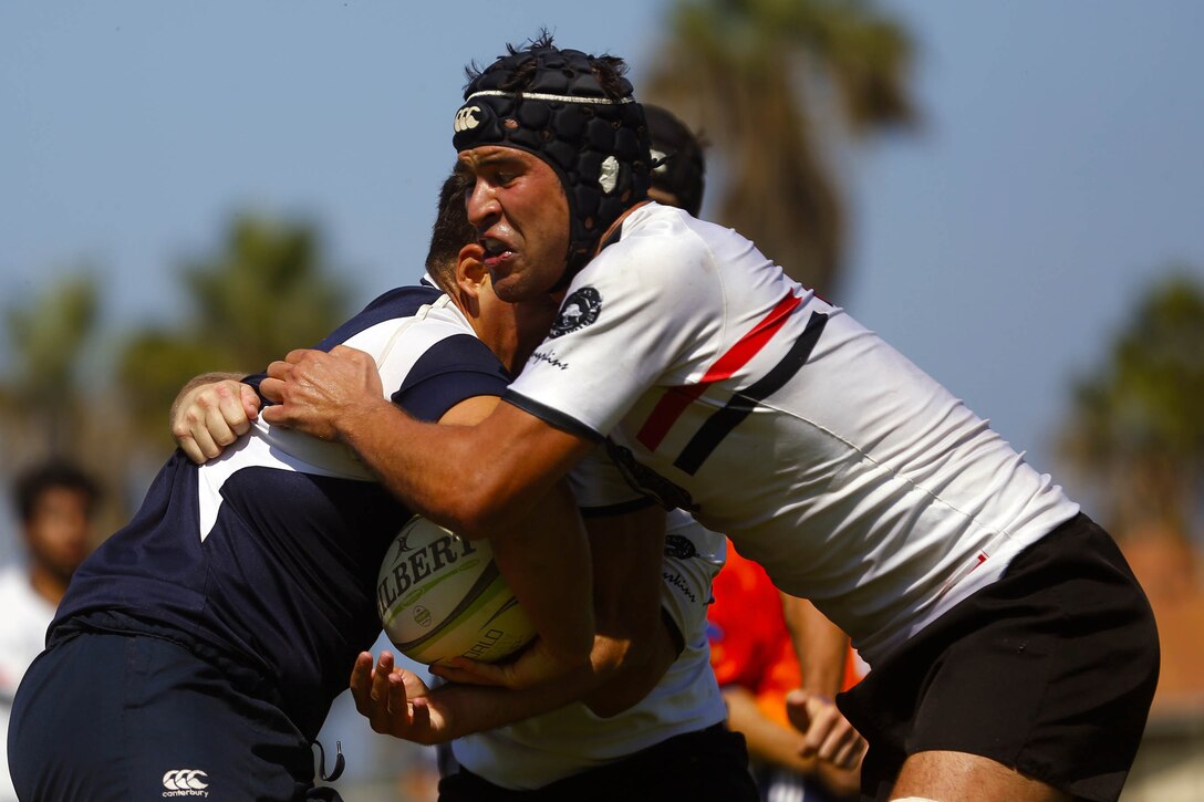 The All Navy and Marine Corps  Rugby Team claimed a 47-10 victory over their division-one oponents, the Old Aztecs, at Dust Roads Park in San Diego, Sept. 13.

After this final match against local competition in southern California, the team will travel to New Zealand and represent America in the Four Nations Maritime Rugby Cup, previously known as The Commonwealth Navies Rugby Cup, on Tuesday.

The team's first match will be against the Royal New Zealand Navy on Sept. 21.