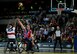 The U.S. fought hard in the wheelchair basketball finals, but fell 19-9 to Great Britain to take silver at the inaugural Invictus Games Sept. 13, in London. The Invictus Games featured athletes competing in various Paralympic-style events, including swimming, track and field, seated volleyball, wheelchair basketball, and wheelchair rugby, among others. (Courtesy photo)