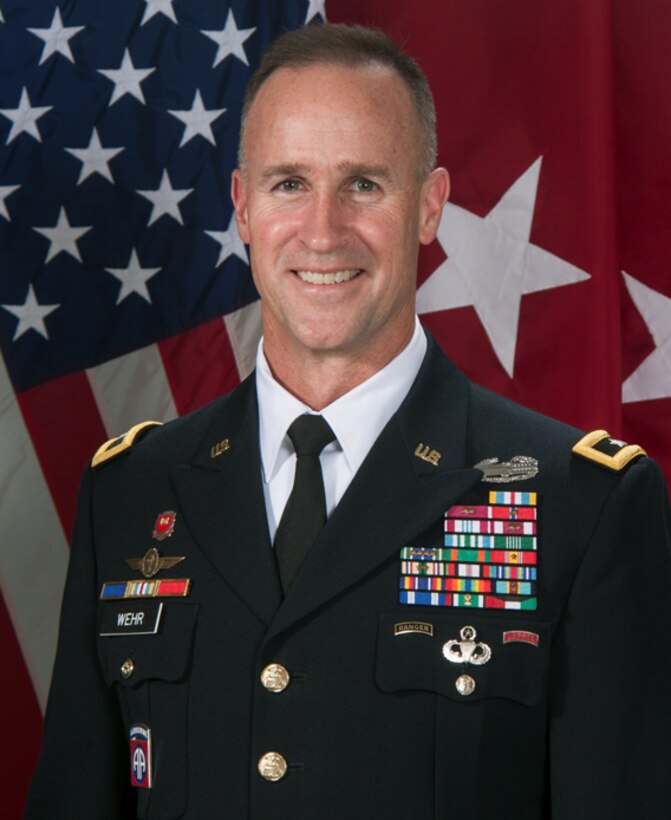 Major General Michael C. Wehr assumed command of the Mississippi Valley Division, Vicksburg, Miss., August 29, 2014. He also serves as president-designee of the Mississippi River Commission. Wehr came to MVD from Afghanistan where he served as director of the Joint Engineering Directorate, United States Forces-Afghanistan, and commander of the Transatlantic Division (Forward), Afghanistan. 