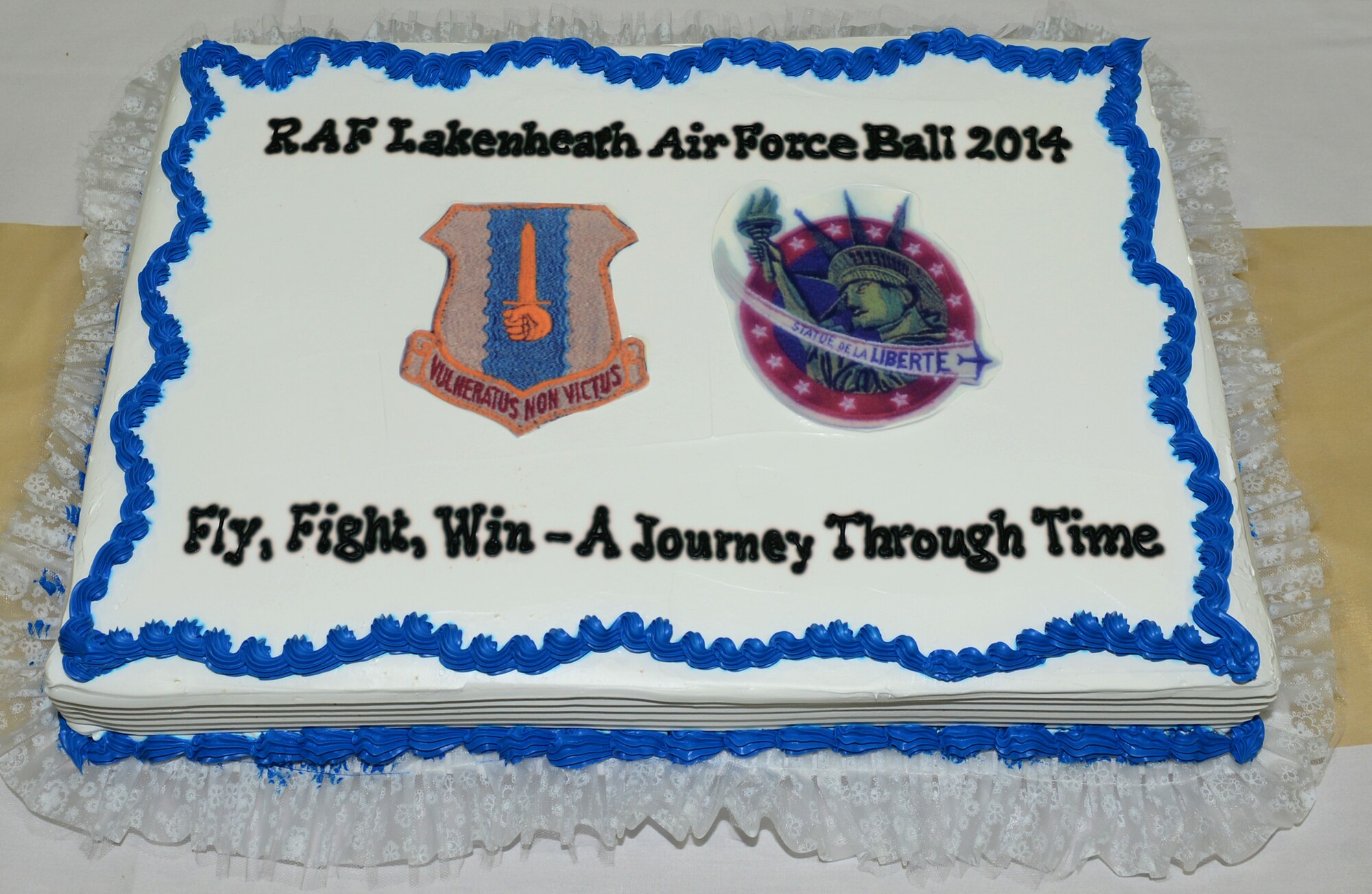 Royal Air Force Lakenheath, England, hosted the Air Force Ball Sept. 13, 2014, at Hangar 7. More than 350 people attended the event, which celebrated the Air Force’s 67th birthday and highlighted the history of RAF Lakenheath.  (U.S. Air Force photo by Airman 1st Class Trevor T. McBride/Released)