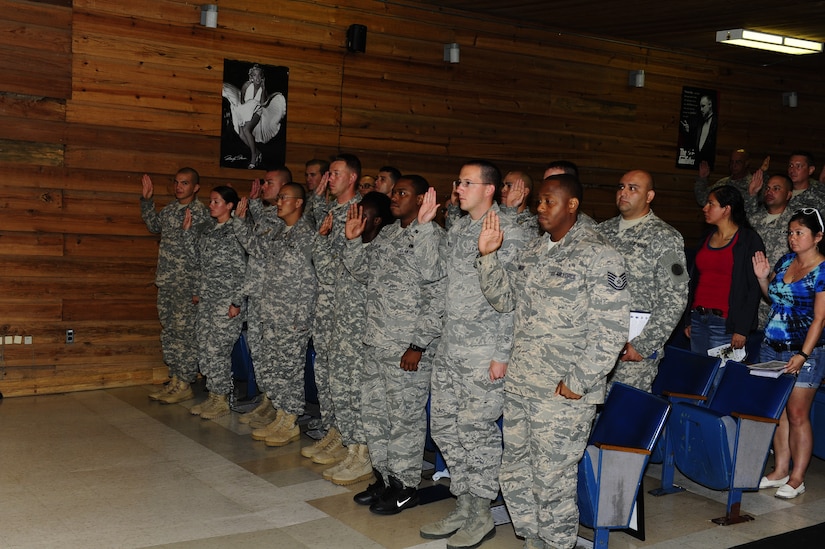 Joint Task Force-Bravo welcomed the newest members of the Non-Commissioned Officer Corps for the U. S. Army and Air Force in their first-ever joint NCO induction ceremony September 5, 2014.  Twenty-five NCOs from the Army Forces Battalion and Medical Element took part in the time-honored tradition symbolizing their change from a follower to a leader for current and future service members.  (Photo by Martin Chahin)