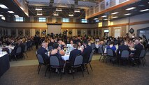 Approximately 340 members of Team Malmstrom and guests attend the 2014 Air Force Ball Sept. 13 at the Grizzly Bend. The theme of this year’s event was “Land of the Free, Because of the Brave.” (U.S. Air Force photo/Airman 1st Class Joshua Smoot)