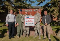 Minot Air Force Base is certified “Storm Ready” by the National Weather Service and National Oceanic and Atmospheric Administration out of Bismarck, Sept. 15, 2014. Storm Ready is a program that helps communities become safer during natural disasters by honing in on communication and safety skills needed to save lives and property during an incident. (U.S. Air Force photo/Airman 1st Class Apryl Hall)
