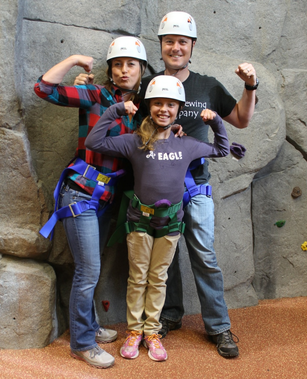 A family poses during an indoor rock-climbing event sponsored by Project Sanctuary, a national nonprofit organization committed to assisting military families. Courtesy photo