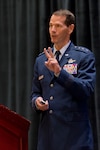 Lt. Gen. Stanley E. Clarke III, director of the Air National Guard, speaks  at the Air Force Association’s Air and Space Conference and Technology Exposition September 15, 2014, in National Harbor, Maryland. Clarke highlighted the ANG’s involvement in domestic operations and recognized several ANG Airmen and units for exemplary service during recent combat operations. 