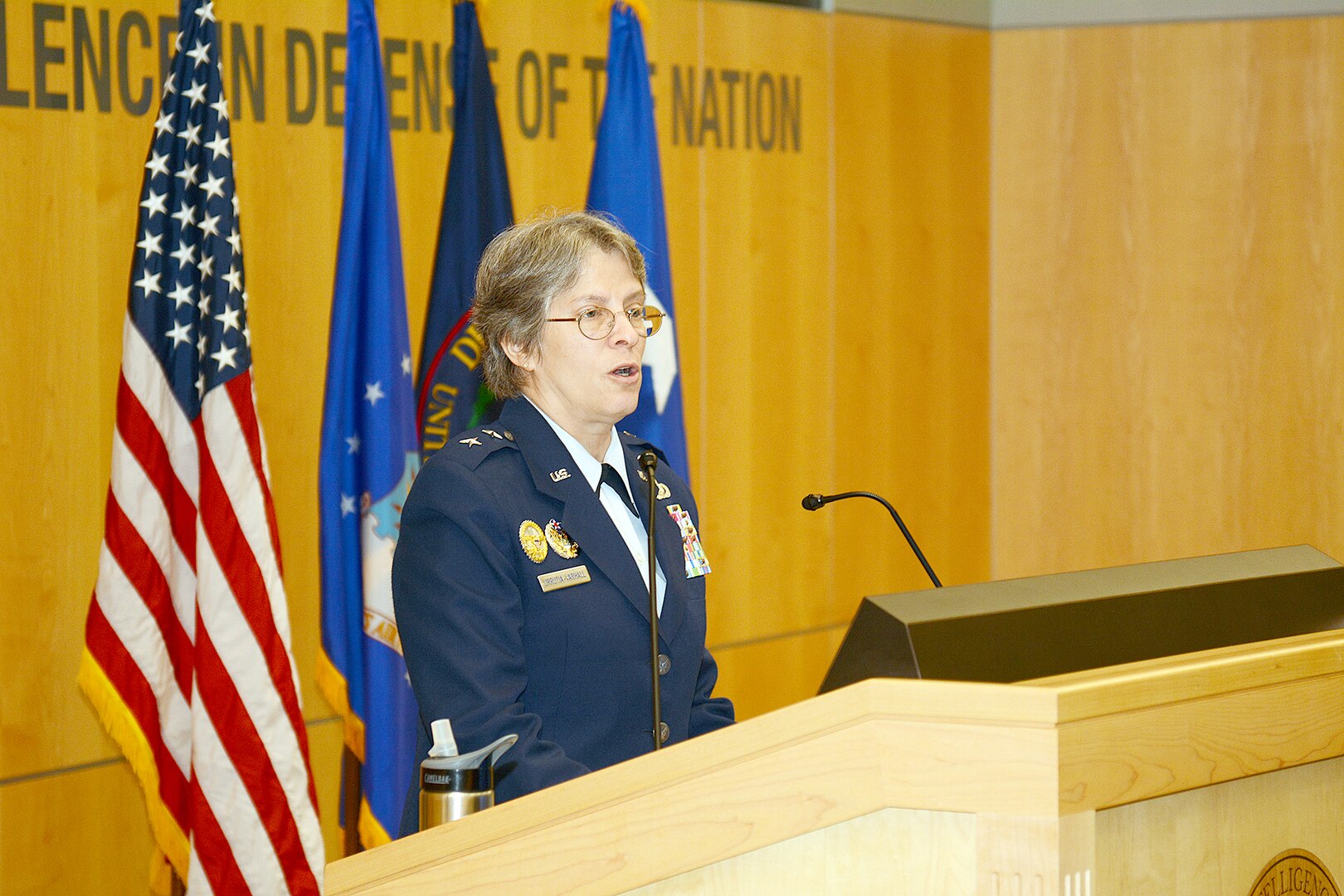 Air Force Maj. Gen. Linda Urrutia-Varhall, assistant deputy chief of staff, Intelligence, Surveillance and Reconnaissance, was the keynote speaker at DIA’s Air Force birthday celebration Sept. 18. 