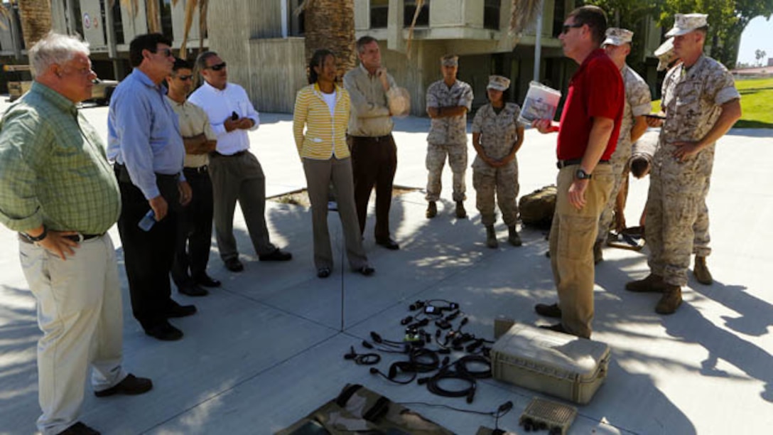 Commissioners with the California Energy Commission toured Camp Pendleton, Sept. 17, to gain an overview of the bases mission and various support functions. While on the tour the commissioners observed some of the Marine Corps initiatives and successes in the employment of Alternative Energy Vehicles and Fuel usage, several of the ongoing and developing renewable energy projects and some of the tactical expeditionary energy equipment here.