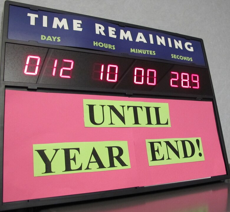 Huntsville Center's Installation Support and Programs Management Directorate's year-end clock counts down to Sept. 30 and the end of FY14.