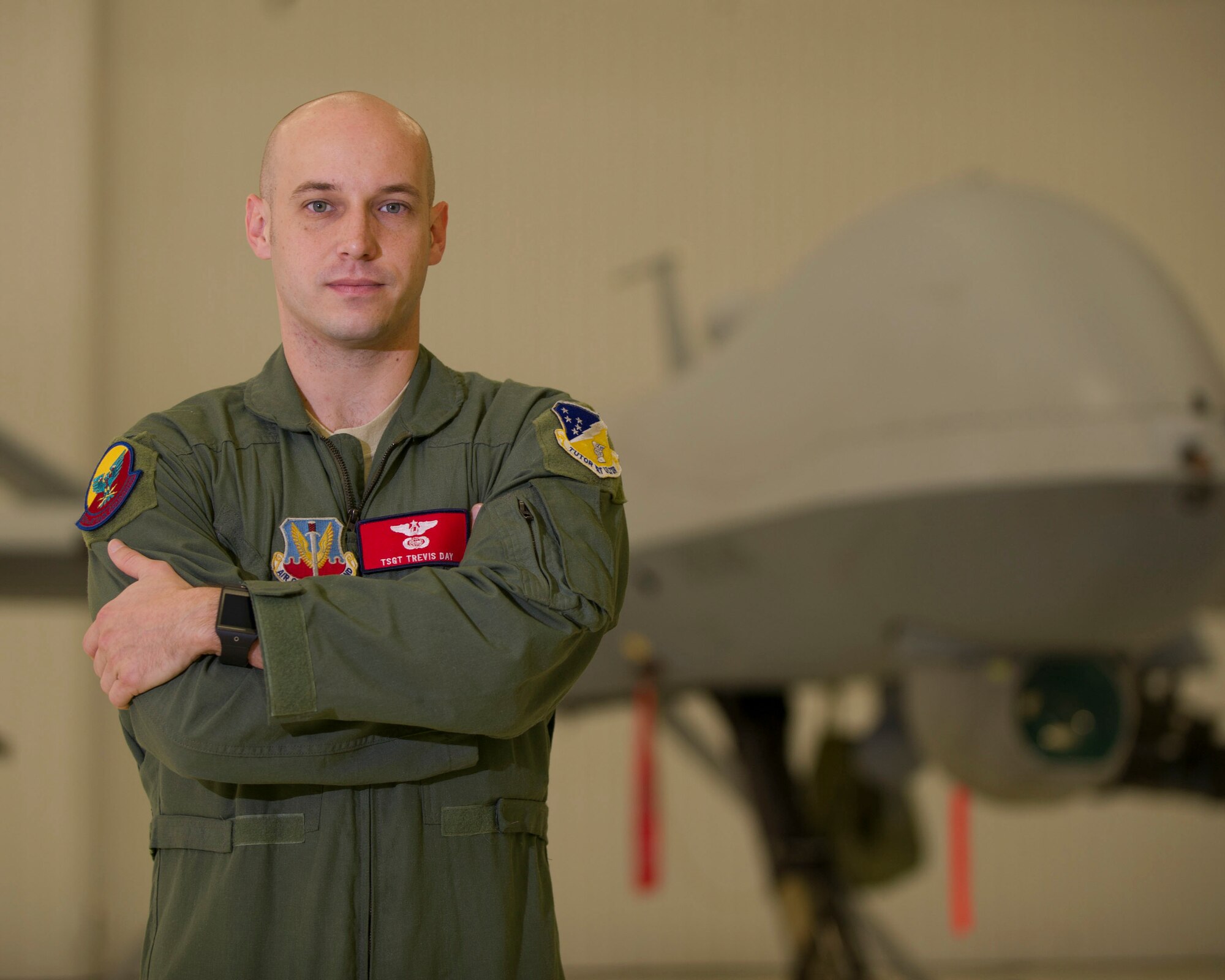 Technical Sgt. Travis Day, 29th Attack Squadron sensor operator, originally from Lathrop, Missouri, joined the Air Force in 2005 for the chance to work with the state of the art technology to help defend our bases and troops overseas. “To me the Air Force birthday represents the future. The Air Force was established to ensure airspace dominace. Today’s Air Force is the world’s leader in Air, Space, and Cyberspace,” said Day. On September 18, 1947 the U.S. Air Force was officially recognized as an independent military service, leaving behind its former role, the U.S. Army Air Corps. This year marks 67 years of the USAF leading the world in air superiority, space and cyberspace. “The future of our nation is forever bound up in the development of Air Power,” Brigadier General Billy Mitchell, United States Army Air Service. (U.S. Air Force photo by Staff Sgt. E’Lysia Wray/ Released)