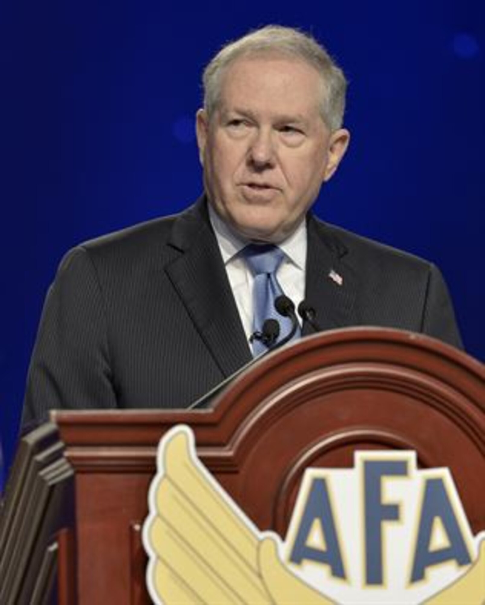 Mr. Frank Kendall makes a presentation at the Air Force Association's Air & Space Conference and Technology Exposition Sept. 17, 2014, in Washington D.C. Kendall has over 40 years of experience in engineering, management, defense acquisition, and national security affairs in private industry, government, and the military. Kendall is the under secretary of defense for acquisition, technology and logistics. (U.S. Air Force photo/Michael J. Pausic)