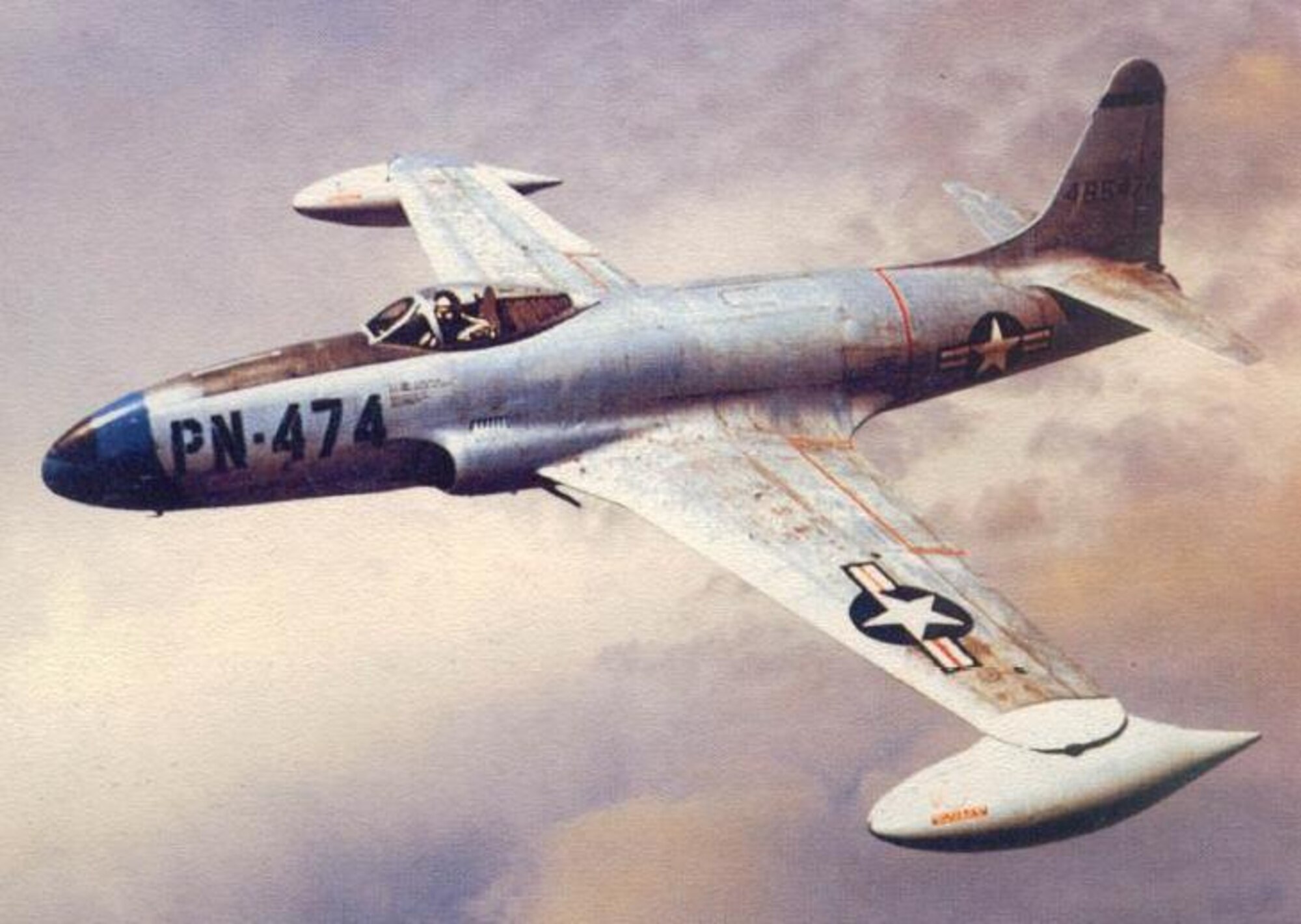 In 1946 the 1st Fighter Group assigned to 12th Air Force receives the Air Forces' first operational jet fighter a P-80.  (Courtesy Photo) 