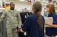 Chief Master Sgt. Anthony Pearson, Army and Air Force Exchange Service senior enlisted advisor, meets with Debbie Timothy (right), Hanscom Exchange store manager, and JoAnn Grant during a visit to the Hanscom AAFES complex Sept. 17. During the visit, Pearson toured the facilities, met with base leadership and with Airmen to learn how the Exchange can better serve Airmen and their families. (U.S. Air Force photo by Mark Herlihy)