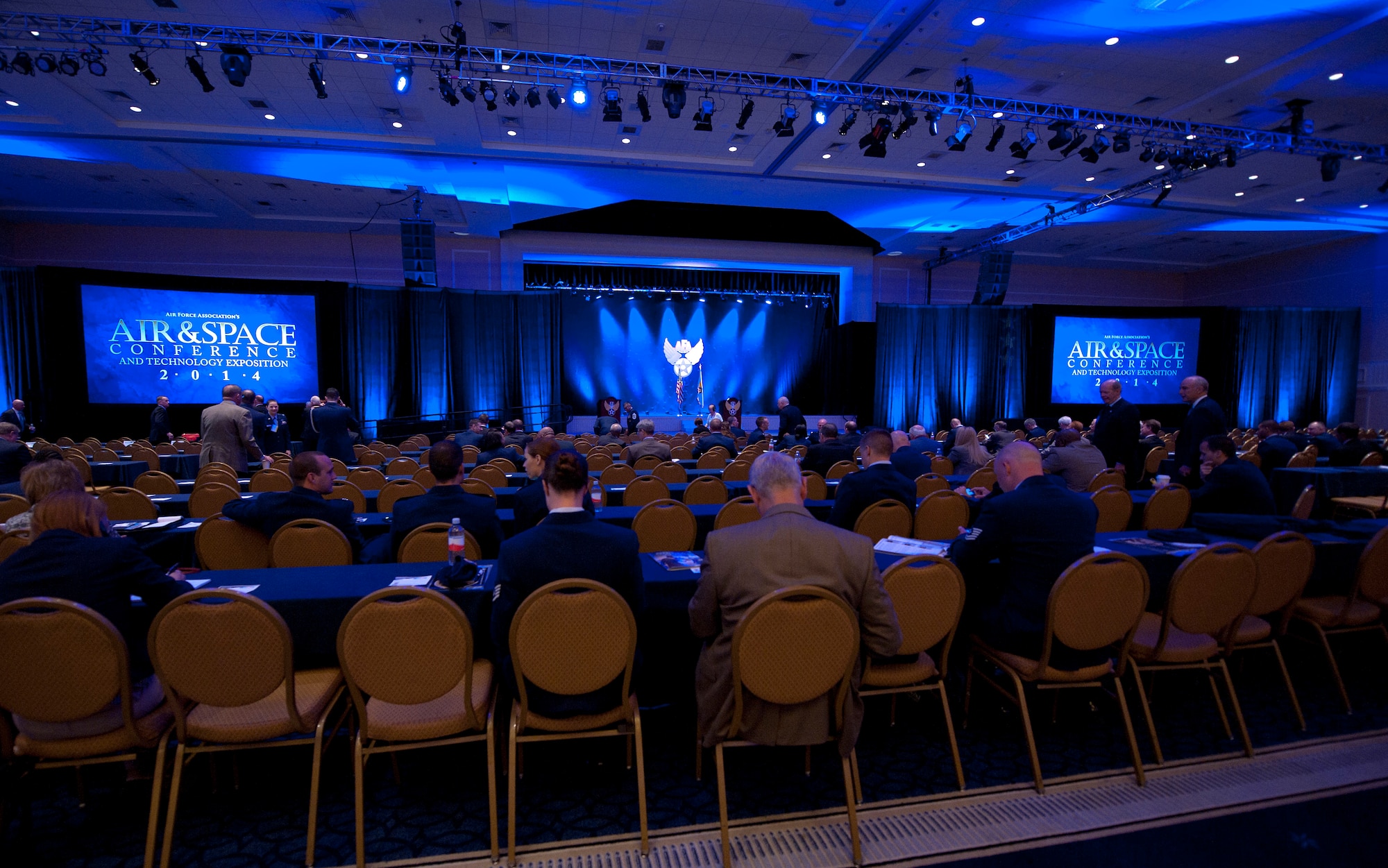 Gen.Robin Rand talks to attendees about Air Education and Training Command updates during the 2014 Air Force Association's Air & Space Conference and Technology Exposition Sept. 16, 2014, in Washington D.C. The Air Education and Training Command, with headquarters at Joint Base San Antonio-Randolph, Texas, was established and activated in January 1942, making it the second oldest major command in the Air Force (U.S. Air Force photo/Staff Sgt. Anthony Nelson Jr)