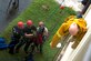 Firefighters with the 36th Civil Engineer Squadron hoist supplies to the roof of a hot spot to rescue a simulated victim during the Defense Department Rescue Technician Course Sept. 16, 2014, on Andersen Air Force Base, Guam. Thirteen firefighters from Andersen AFB, Naval Base Guam and the Guam Fire Department attended the three-week course taught by 554th RED HORSE Squadron instructors. (U.S. Air Force photo/Tech. Sgt. Zachary Wilson)
