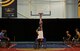 Steven Davis shoots a free throw during wheelchair basketball practice Sept. 8, 2014, at the Mayesbrook Field Sport House in London. Davis is a member of the U.S. wheelchair basketball team for the inaugural 2014 Invictus Games. Davis is a retired Navy aviation electrician’s mate. (U.S. Air Force photo/Staff Sgt. Andrew Lee)