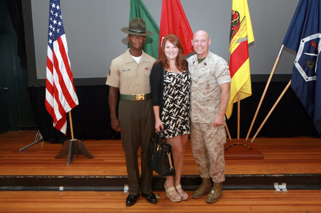 Sgt. Maj. Micheal P. Barrett, the 17th Sergeant Major of the Marine Corps, attends Drill Instructor School Graduation at Marine Corps Recruit Depot Parris Island, S.C., Sept. 17, 2014. (U.S. Marine Corps photo Sgt. Marionne T. Mangrum)