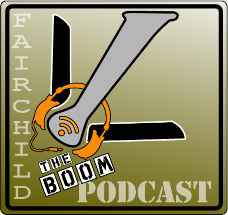 'The Boom' Podcast connects Team Fairchild socially with Air Force headlines, Fairchild news and other current topics of discussion. It's designed to be informational and entertaining as well as engaging. (U.S. Air Force graphic by Staff Sgt. D.J. Ayres/Released)