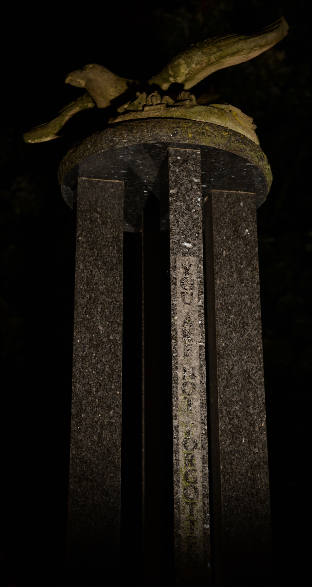 The Prisoners of War/Missing in Action Memorial stands Sept. 19, 2014, on RAF Mildenhall, England. It serves as a constant reminder of the men and women who were captured or lost. (U.S. Air Force photo/Airman 1st Class Preston Webb/Released)