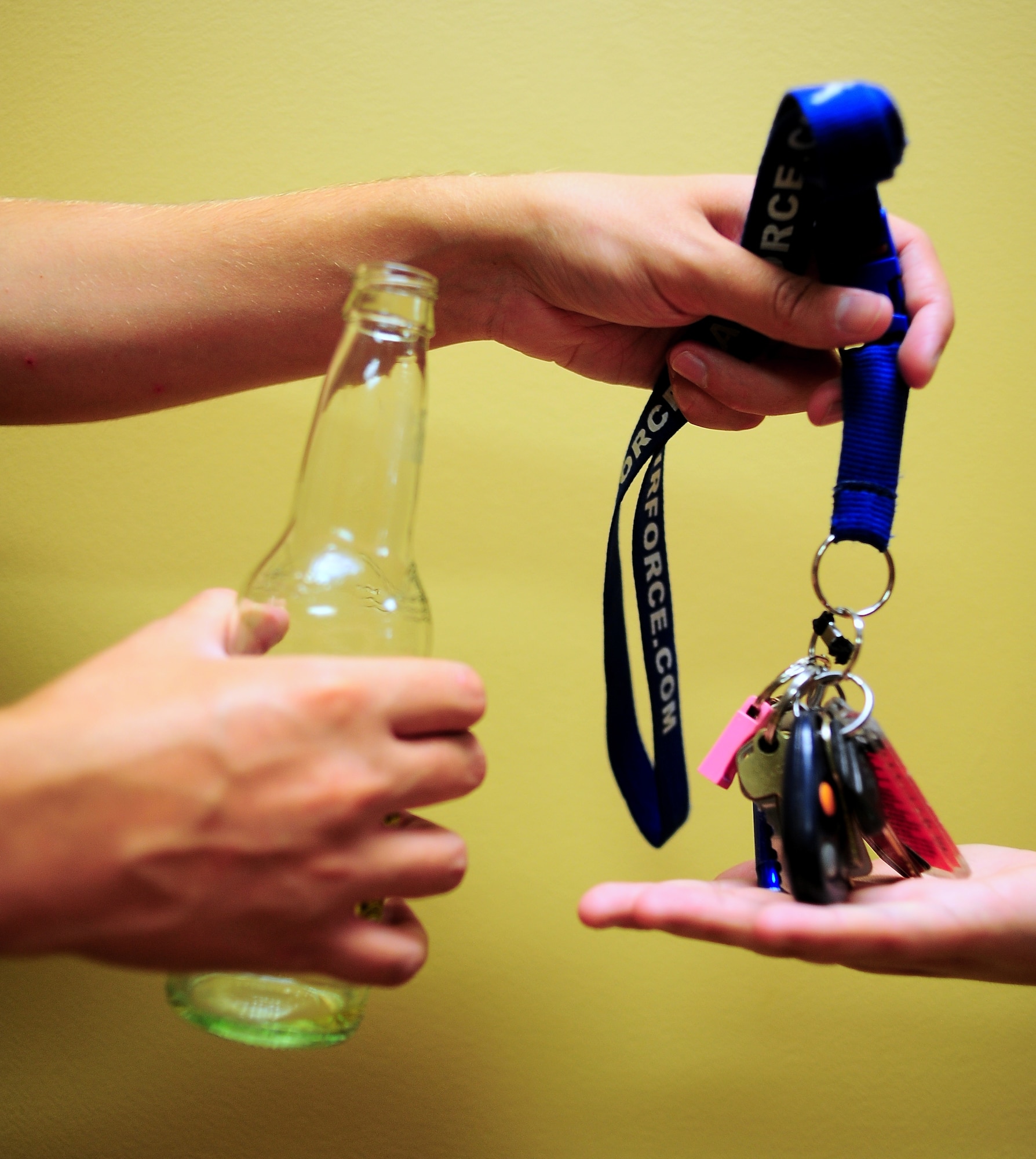 Have a plan. Don’t drink and drive. If you plan on drinking hand your keys to someone you trust or your designated driver. (U.S. Air Force photo/Airman Daniel Lile)