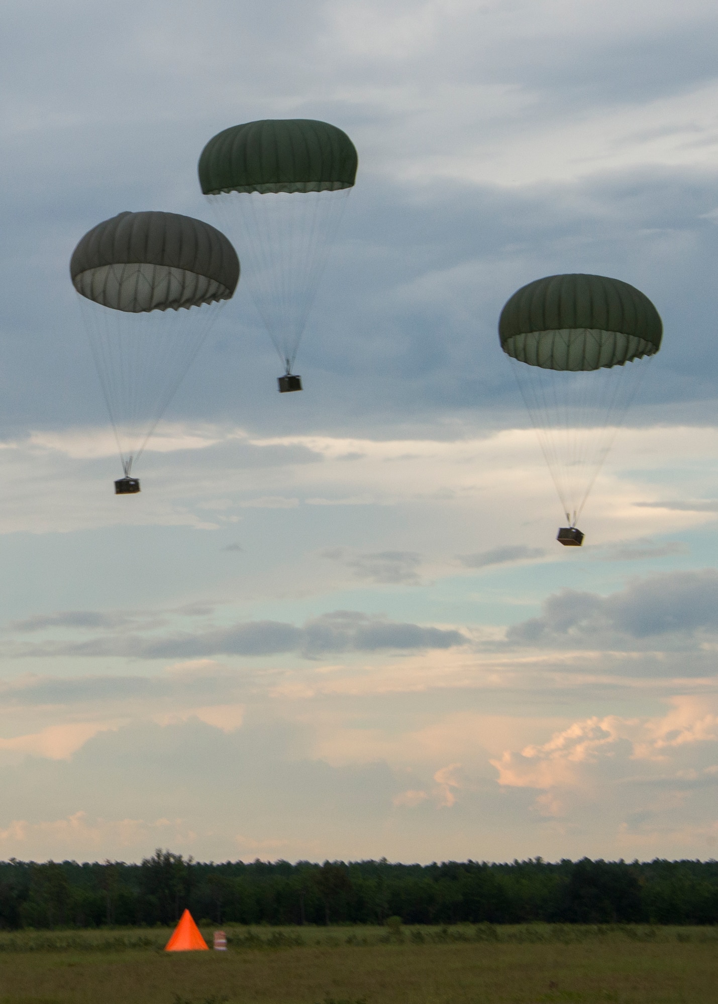 Three low cost low altitude bundles were dropped during a training mission Sept. 15, at Duke Field, Fla.  The Airmen of the SOLRS prepare and load an average of 24 to 48 loads per week to help train pilots and loadmasters from the 5th, 6th, and the 711th Special Operations Squadron. (Air Force photo/Tech. Sgt. Jasmin Taylor)