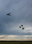 A C-145 Skytruck dropped three low cost low altitude bundles during a training mission Sept. 15, at Duke Field, Fla.  The Airmen of the SOLRS prepare and load an average of 24 to 48 loads per week to help train pilots and loadmasters from the 5th, 6th, and the 711th Special Operations Squadron. (Air Force photo/Tech. Sgt. Jasmin Taylor)
