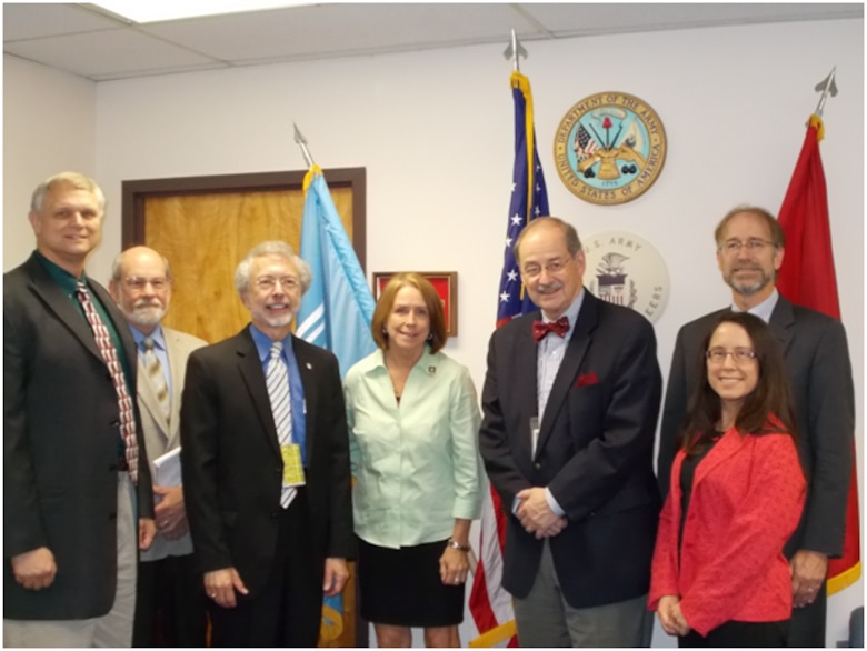 From left to right: Joe Manous, Bob Brumbaugh, Jo-Ellen Darcy, Jerry Delli Priscolli, Janet Cushing, and Will Logan