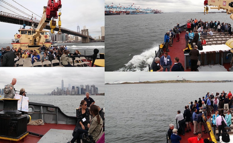 During September 2014, the Army Corps’ New York District conducted a harbor inspection. Aboard the Army Corps’ vessel MV Hayward, various Corps representatives and partners reviewed accomplishments, convened discussions about future partnering, restoration activities, water navigation, deepening the federal channels, operations and maintenance and waterfront planning.
