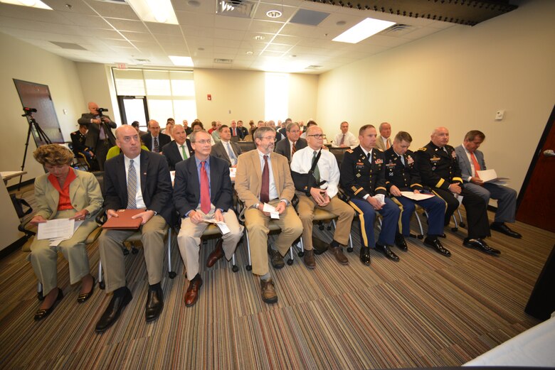 Federal, State and local agencies gathered at Metro Nashville’s Development Services Center to form a group partnership to help reduce flood reduction Sept. 23, 2014.  Silver Jackets is an innovative program that provides an opportunity to consistently bring together multiple state, federal, and local agencies to learn from one another and apply their knowledge to reduce risk.