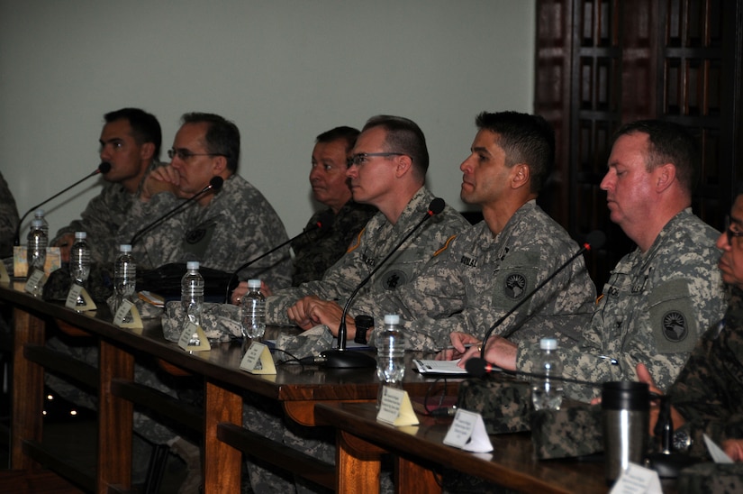 Joint Task Force-Bravo leadership traveled to the Honduras capital of Tegucigalpa Sept. 19 to participate in the 2nd Annual Honduran Senior Military Leader Conference.  During the conference, Honduran joint staff and service component senior leaders shared their vision and strategy for the next five years with key leaders from JTF-Bravo and the U.S. Country Team.  (Photo by U.S. Air National Guard Capt. Steven Stubbs)
