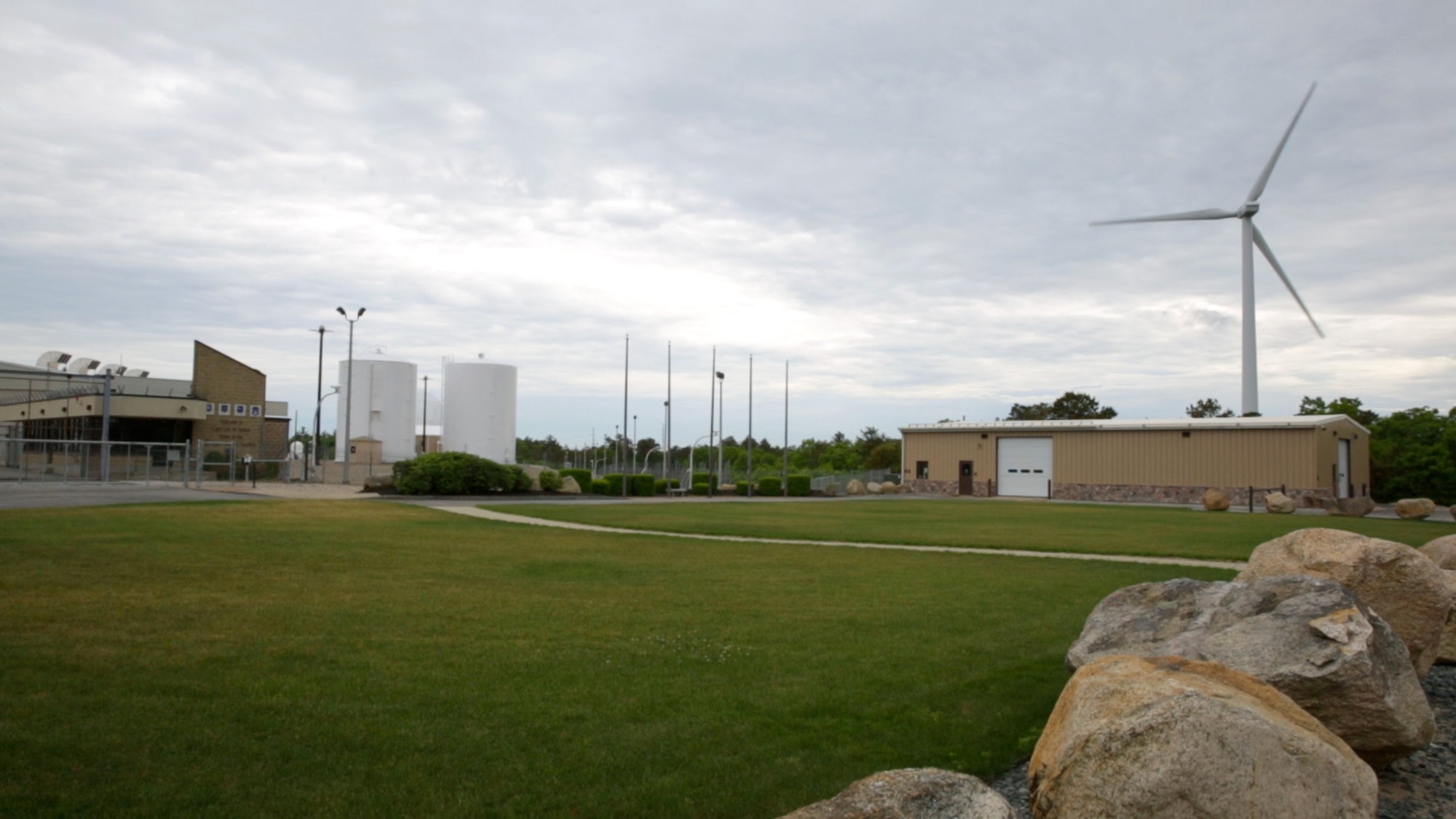 A wind turbine at Joint Base Cape Cod, Mass., provides 50 percent of the power for one of the largest ground-based missile warning radars in the United States. (U.S. Air Force photo/Eddie Green/Released) 