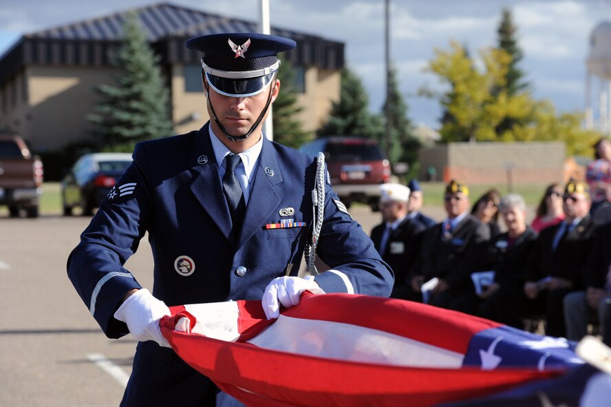 On Sept. 19, the POW/MIA recognition retreat ceremony was held at the Medal of Honor Park on base. The POW/MIA retreat ceremony is one of the most meaningful ceremonies Malmstrom Air Force Base does, said Col. Tom Wilcox, 341st Missile Wing commander. (U.S. Air Force photo/Airman 1st Class Joshua Smoot)