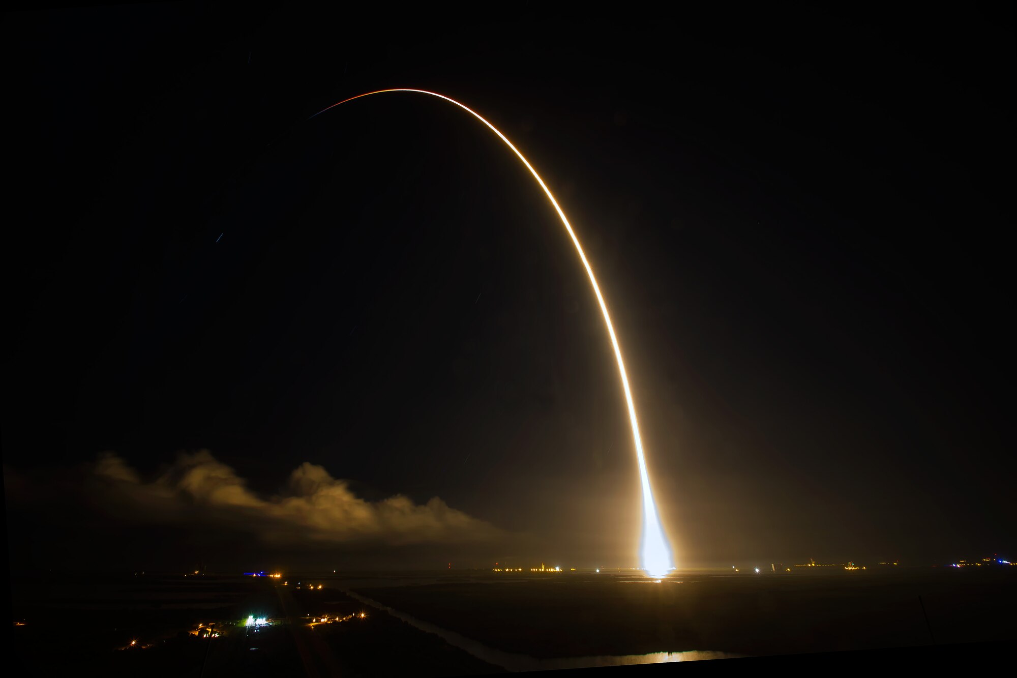 Space Exploration Technologies' (SpaceX) completed a successful launch of their Falcon 9 Dragon spacecraft headed to the International Space Station from Space Launch Complex 40, from Cape Canaveral Air Force Station, Fla., Sept. 21, 2014 at 1:52 a.m. EDT. A combined team of military, government civilians and contractors from across the 45th Space Wing provided support to the mission, including weather forecasts, launch and range operations, security, safety and public affairs. (Courtesy photo/John Studwell/AmericaSpace)