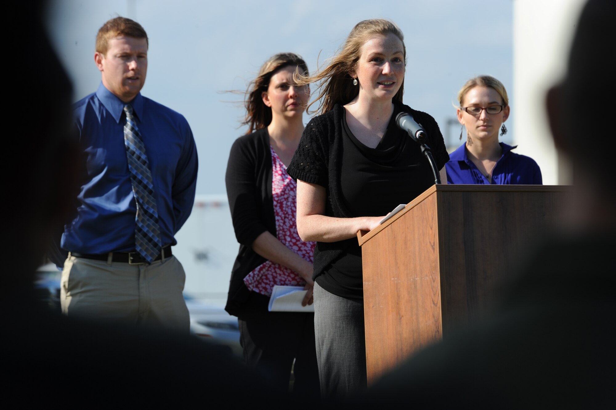 Members of the Armed Forces Medical Examiner System read names of all individuals listed as prisoners of war/missing in action that have been repatriated since October 1, 2013. Sixty-two names were read during the ceremony that included the playing of taps, retreat and a 21-gun salute. (U.S. Air Force photo/Staff Sgt. Elizabeth Morris)