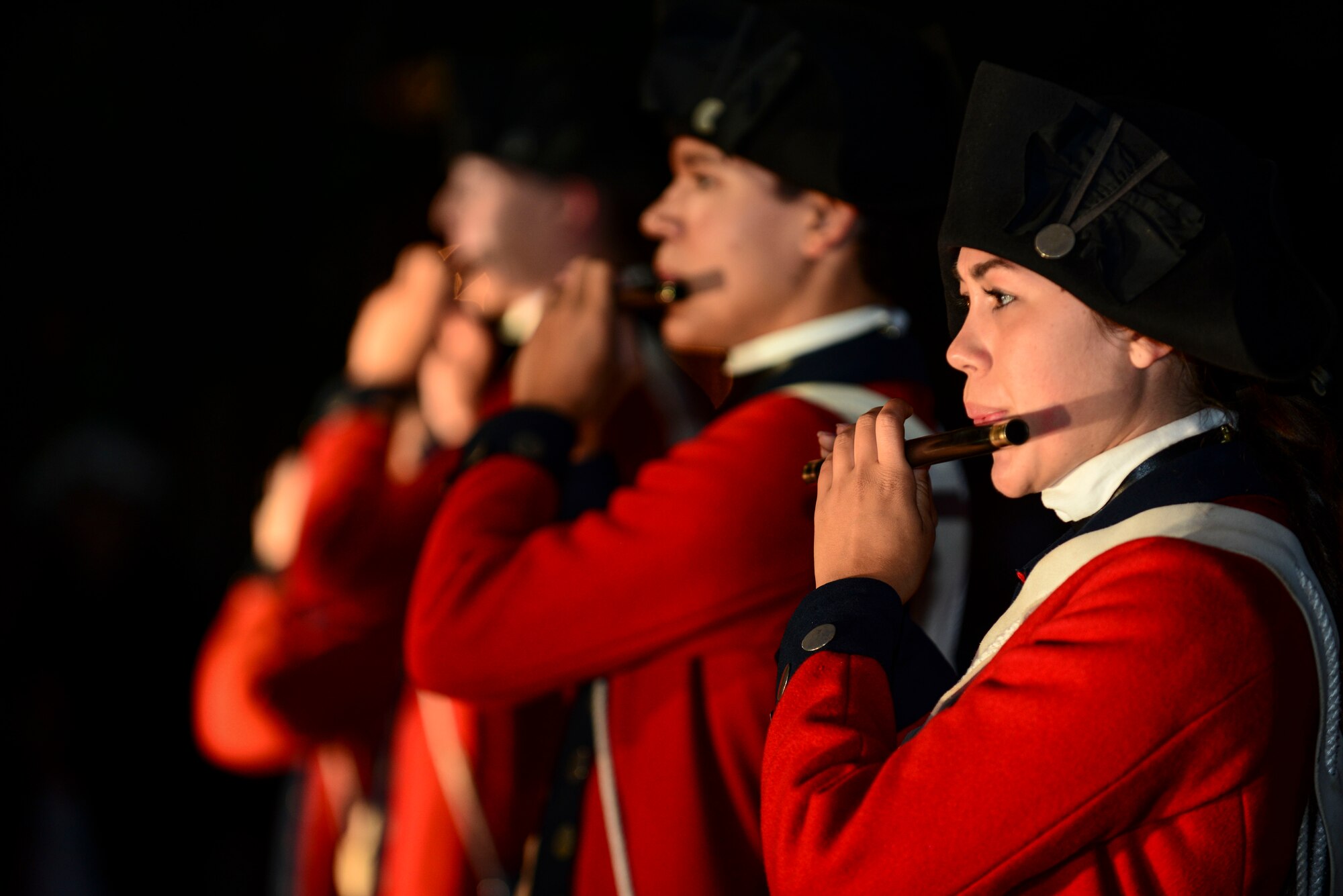 The Fifes and Drums Corps of Colonial Williamsburg perform during the Constitution Day “Support and Defend” concert in Williamsburg, Va., Sept 17, 2014. The corps performed in celebration of Constitution Day, which is a federal observance recognizing the founding of the U.S. Constitution. (U.S. Air Force photo by Airman 1st Class Kimberly Nagle/Released)