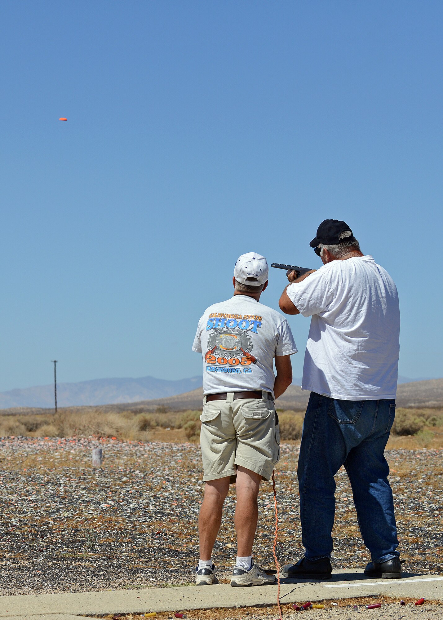Residents and a POW’s spouse from the William J. "Pete" Knight Veterans Home of California were invited to Edwards for lunch, a flag-folding ceremony and a day at the Rod and Gun Club for some skeet shooting during POW/MIA Recognition Day on Sept. 19. (U.S. Air Force photo by Jet Fabara)