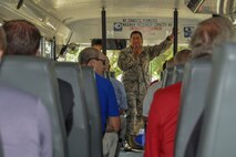 Staff Sgt. Robert Trujillo conducts a base tour Sept. 22, 2014, at Beale Air Force Base, Calif. The tour welcomed honorary commanders to learn more about the mission and role of Beale personnel.  (U.S. Air Force photo by Staff Sgt. Brenda Davis/Released)