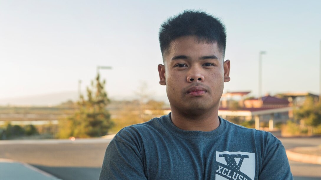 U.S. Marine Lance Cpl. Lance Allen T. Sanchez uses breakdancing as a stress reliever and a way to express himself. Sanchez, 21, is from Tamuning, Guam and is a food service specialist with 15th Marine Expeditionary Unit aboard Camp Pendleton, Calif. (U.S. Marine Corps photo by Sgt. Emmanuel Ramos/Released)