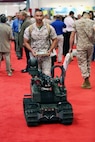 GySgt. Joe Perrera takes the Modular Advanced Armed Robotic System (MAARS) for a stroll (or maybe a roll) during Modern Day Marine.