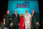 Acting DIA Director David Shedd joined other intelligence community directors for a discussion on what the country should expect from its intelligence community. From left, moderator Kimberly Dozier, CIA Director John Brennan, NGA Director Letitia Long, NSA Director Adm. Michael Rogers and Shedd. 