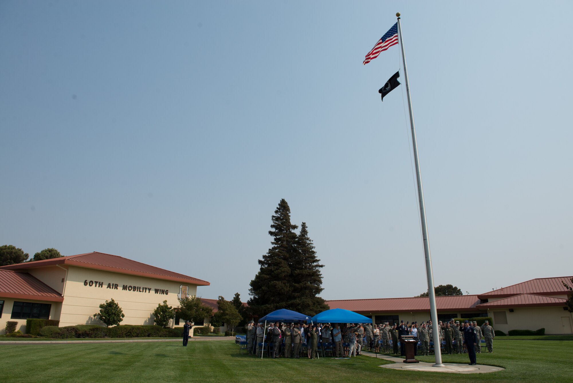 Hundreds of Airmen and civilians at Travis Air Force Base paid tribute to tens of thousands of American prisoners of war and those listed missing in action, during 24 hours of memorial events at the base Sept. 18-19. (U.S. Air Force photo/Ken Wright)