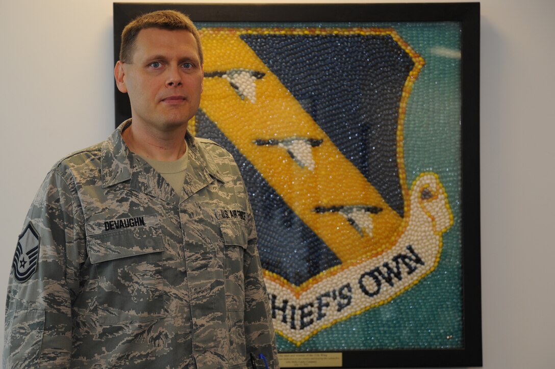 Master Sgt. Jim DeVaughn, USAF Band recording engineer and assistant producer, is the Warrior of the Week for the week of Sept 24, 2014 at Joint Base Andrews. DeVaughn is responsible for recording, editing and mixing live and studio performances of USAF Band musical flights. Devaughn was recently recognized for his audio mix of “America’s Veterans: A Musical Tribute” with a Regional Emmy.