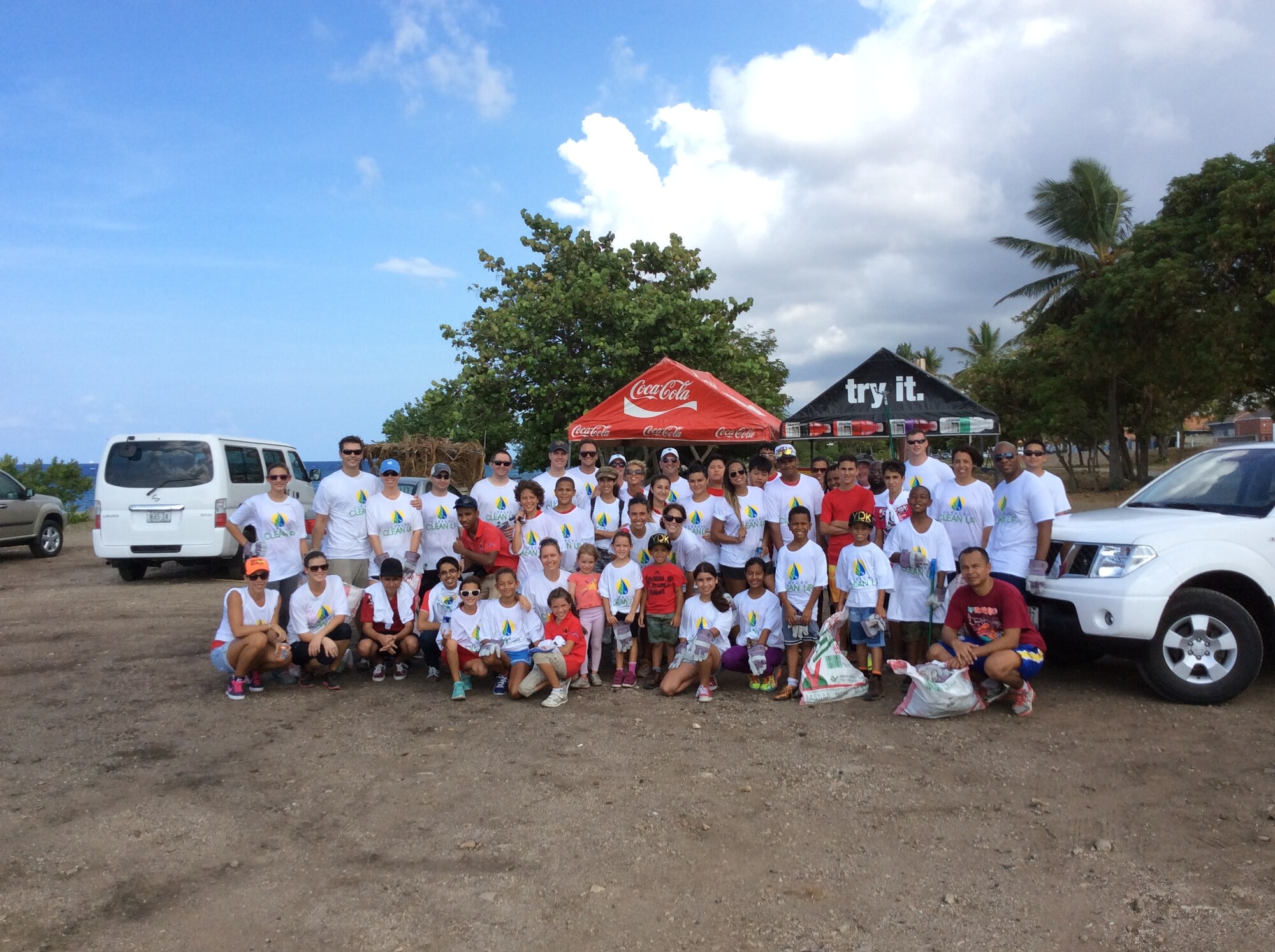 Ten volunteers from the U.S. Forward Operating Location participated in the annual island-wide Curacao Clean-up Day effort, Sept. 20, 2014. The community effort was accomplished in partnership with 50 students from the International School. Volunteers spent several hours clearing debris and picking up trash in the area of Marie Pompoen, near Sea Aquarium and Mambo. The purpose of the Clean-up Day was to help preserve and protect the island by keeping Curacao beaches beautiful, clean and safe for all to enjoy. Personnel from the USFOL often donate time and resources to various programs on the island in order to express appreciation for the hospitality they received from the citizens of Curacao. (Courtesy Photo)