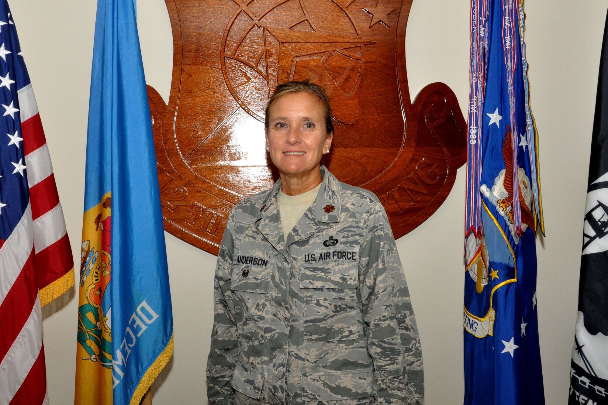 On Sept. 24, 2014, Air Force Reserve Command announced Maj. Cathy Anderson, 512th Airlift Wing process manager, as the command’s selection for the 2014 Lessons Learned Military Professional of the Year, Field Grade Category. Anderson’s achievements in capturing lessons learned from military exercises and wing events have had Air Force impact. The reservist, assigned to Dover Air Force Base, Del., will represent AFRC in the AF competition. (U.S. Air Force photo/Staff Sgt. Mercedes Crossland)