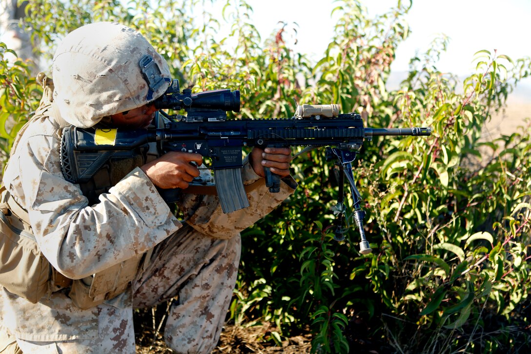 Entry-level Marines with Alpha Company, Infantry Training Battalion, School of Infantry-West completed their culminating event at Range 408 here, Sept. 25. The range includes and implements the different infantry occupational specialties at the company level. Medium/light machine guns and mortars suppress the enemy first, providing the supporting fire for a squad size element of riflemen and assaultmen to assault the enemies’ position. 

Infantry Training Battalion trains all infantry, entry-level Marines in the skills essential to operating combat environment. Infantry Training Battalion is a 52-day training course that transforms the raw Marine into an infantryman who can fight, survive, and win in a combat situation.

