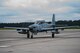 Chris Carlson, a Sierra Nevada Corporation senior pilot, taxis an A-29 Super Tucano on the flightline during its first arrival, Sept. 26, 2014, at Moody Air Force Base, Ga. The Afghan Air Force will implement the A-29 as their current air-to-ground aircraft, the Mi-35 attack helicopter, reaches its end of service life in January 2016. (U.S. Air Force photo/Airman 1st Class Dillian Bamman)