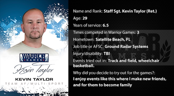 Warrior Games Profile : Kevin Taylor (U.S. Air Force graphic/Corey Parrish)
