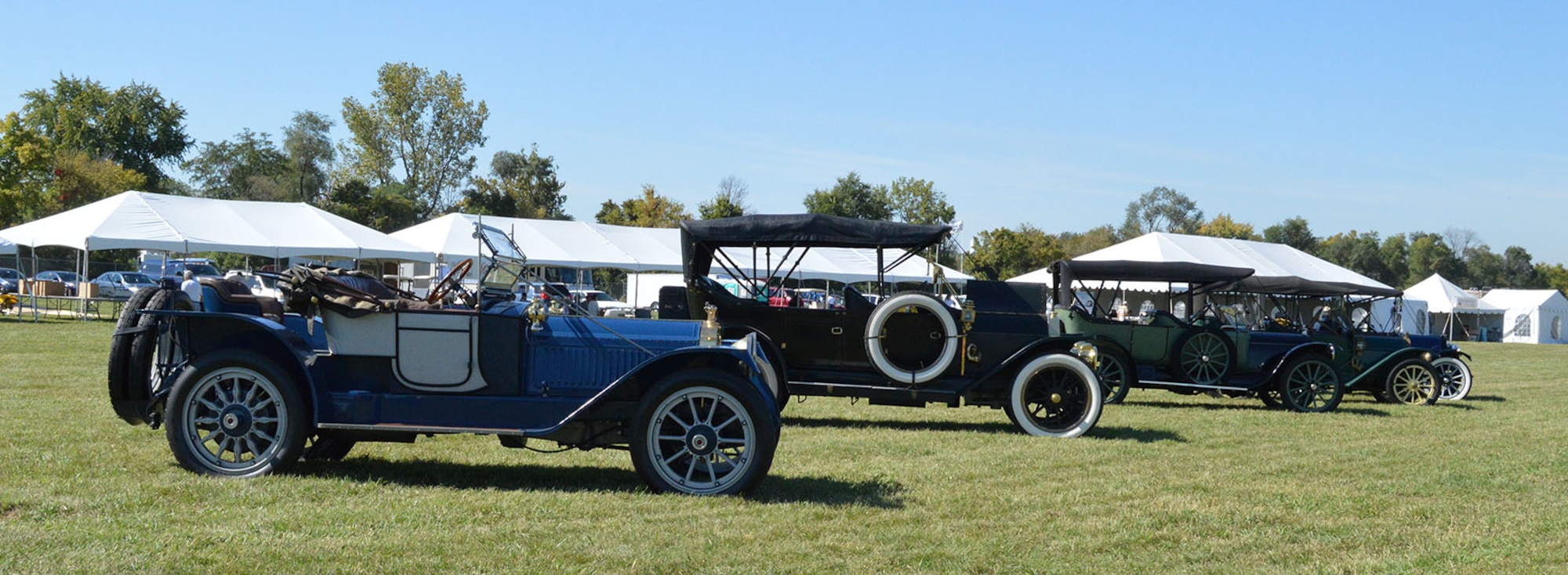 DAYTON, Ohio -- More than 20 antique automobiles will be displayed and paraded around the grounds during the Ninth WWI Dawn Patrol Rendezvous on Sept. 27-28, 2014. (U.S. Air Force photo)