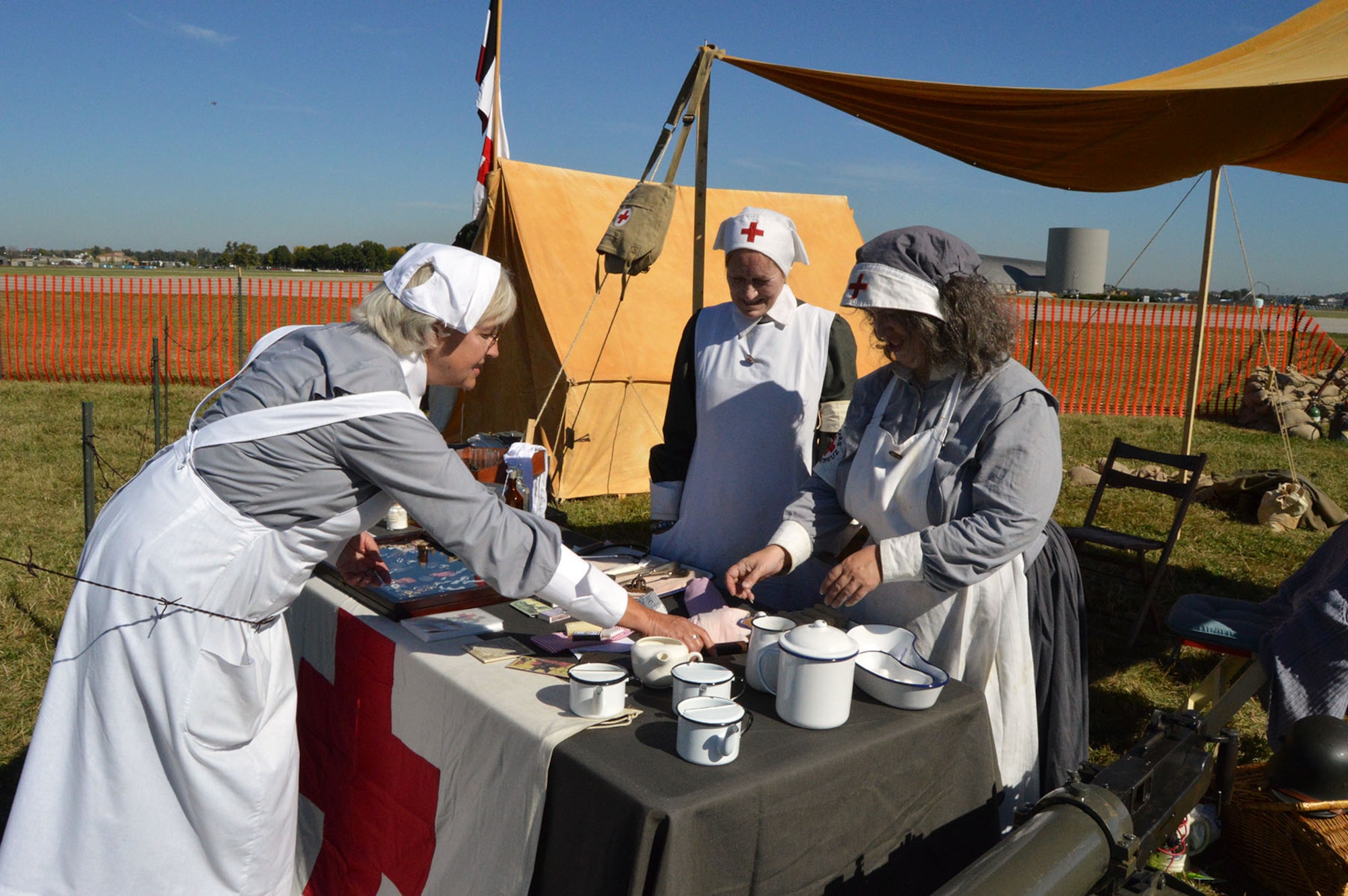 DAYTON, Ohio -- Visitors will encounter more than 60 re-enactors performing skits in a war encampment during the Ninth WWI Dawn Patrol Rendezvous on Sept. 27-28, 2014. (U.S. Air Force photo)