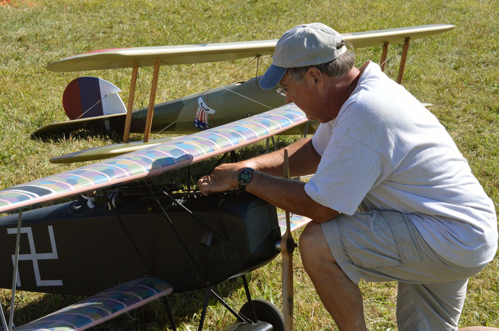 DAYTON, Ohio -- More than 100 WWI-era radio-controlled model aircraft, some as large as 1/2-scale, will perform simulated dogfights, demonstrate formation flying and bomb dropping, and other missions typical of the Great War during the Ninth WWI Dawn Patrol Rendezvous on Sept. 27-28, 2014. (U.S. Air Force photo)