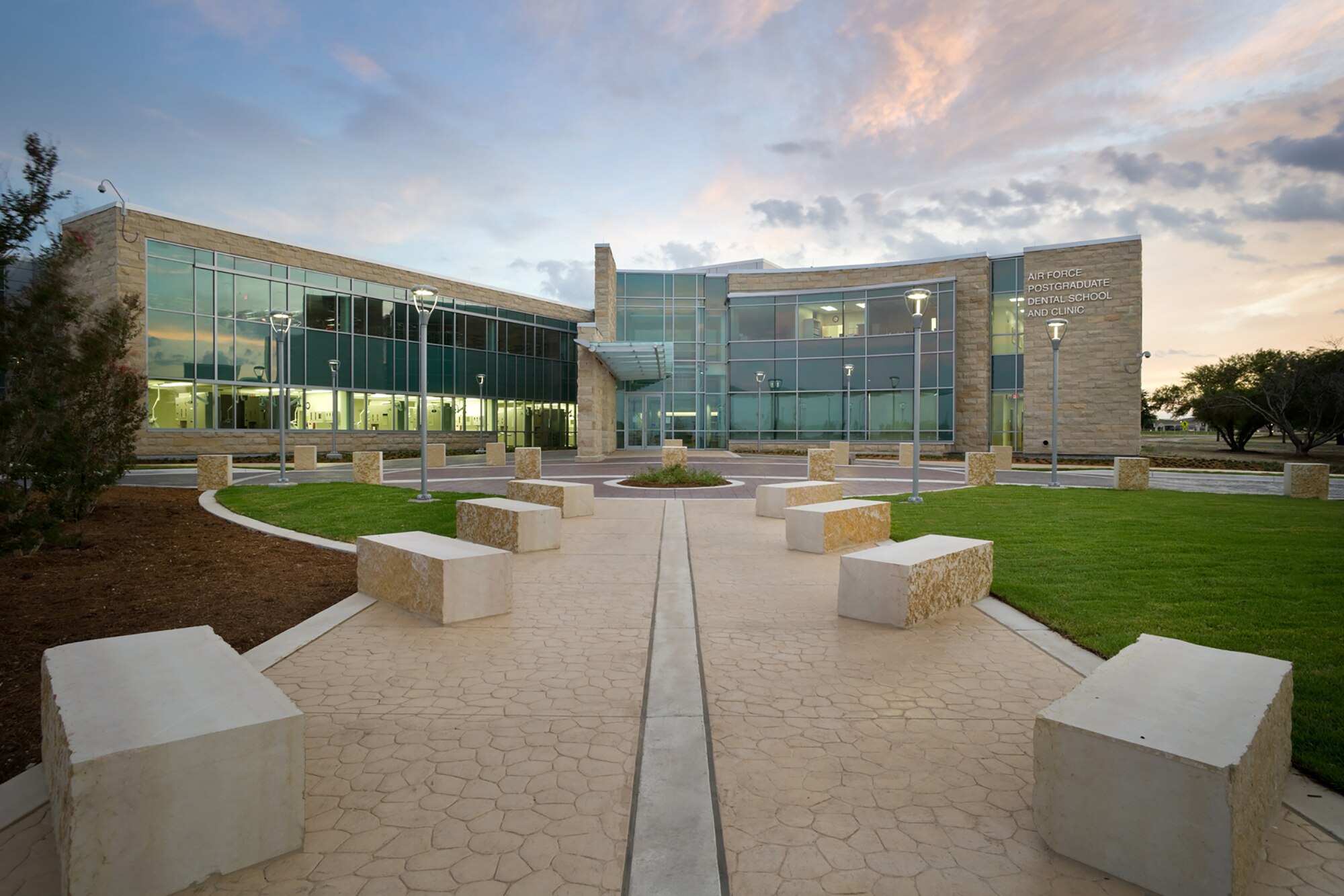 The Postgraduate Dental School and Clinic at Joint Base San Antonio-Lackland, Texas, shared top honors for facility design in the 2014 Air Force Design Awards. The awards program recognized seven projects across three levels exemplifying the service’s focus on sustainable infrastructure. (Courtesy photo)